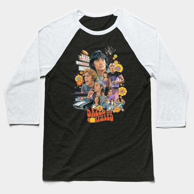 Dazed and Confused Spirited Soundtrack Baseball T-Shirt by Mckenna Paucek